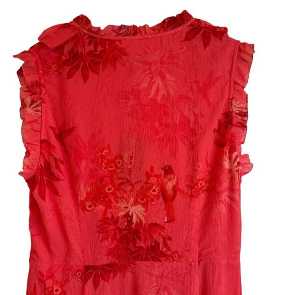 All Saints Ari Sleeveless Nila Mini Wrap Dress Orange and Pink Size 8 NWT - Picture 8 of 15